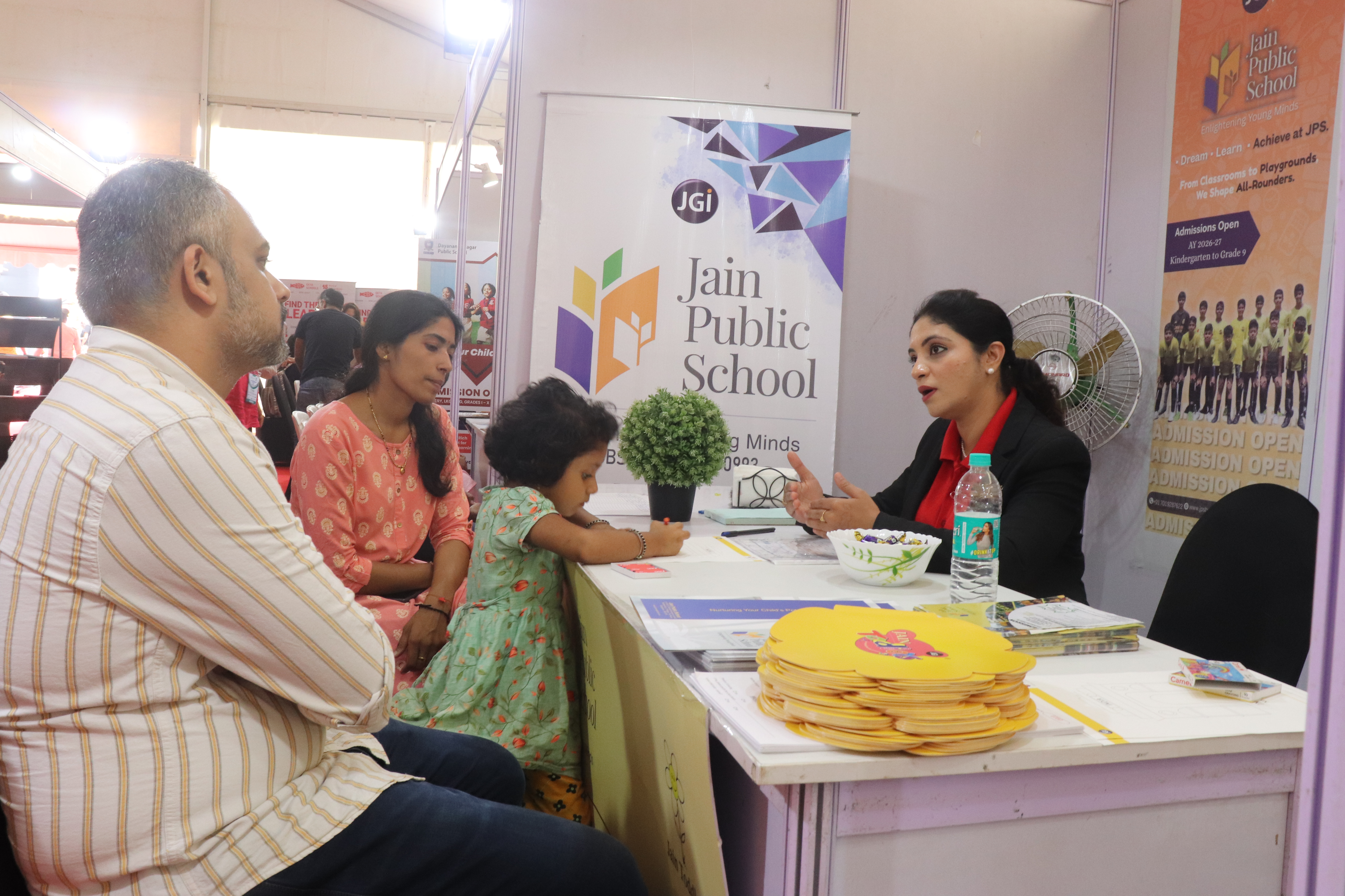 Families in expo venue